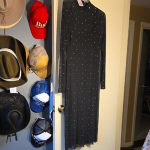 Wild Fable Sparkle Elegant Black Long Sleeve Dress